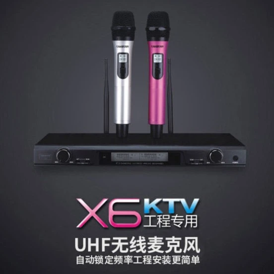 得胜KTV专业无线麦克风X6无线话筒手持舞台演出一拖二k歌会议通用
