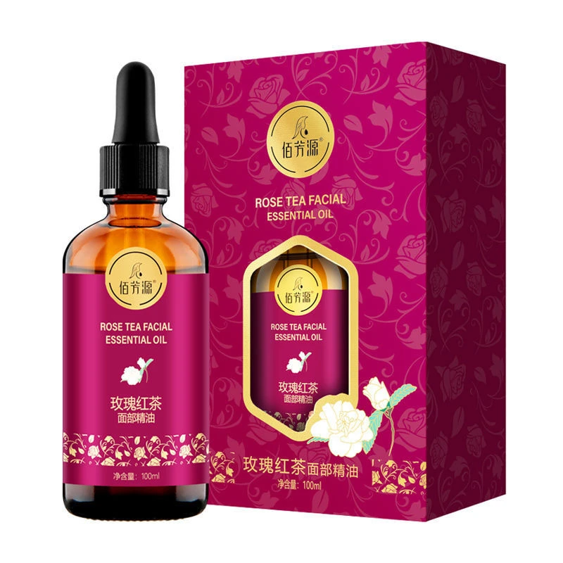 玫瑰红茶精油脸部按摩刮拨面部提补水保湿提亮肤色