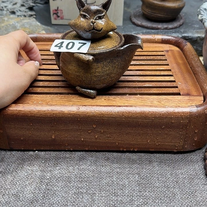 纯手工制作粗陶茶具