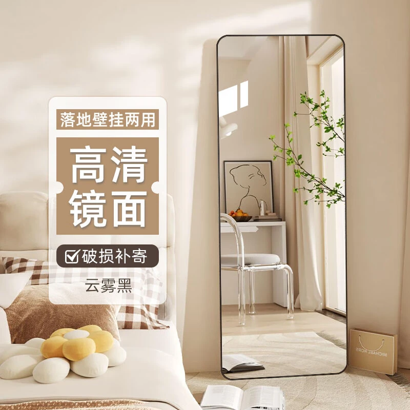 简约全身镜落地镜家用穿衣镜贴墙壁挂式女生卧室网红试衣镜子