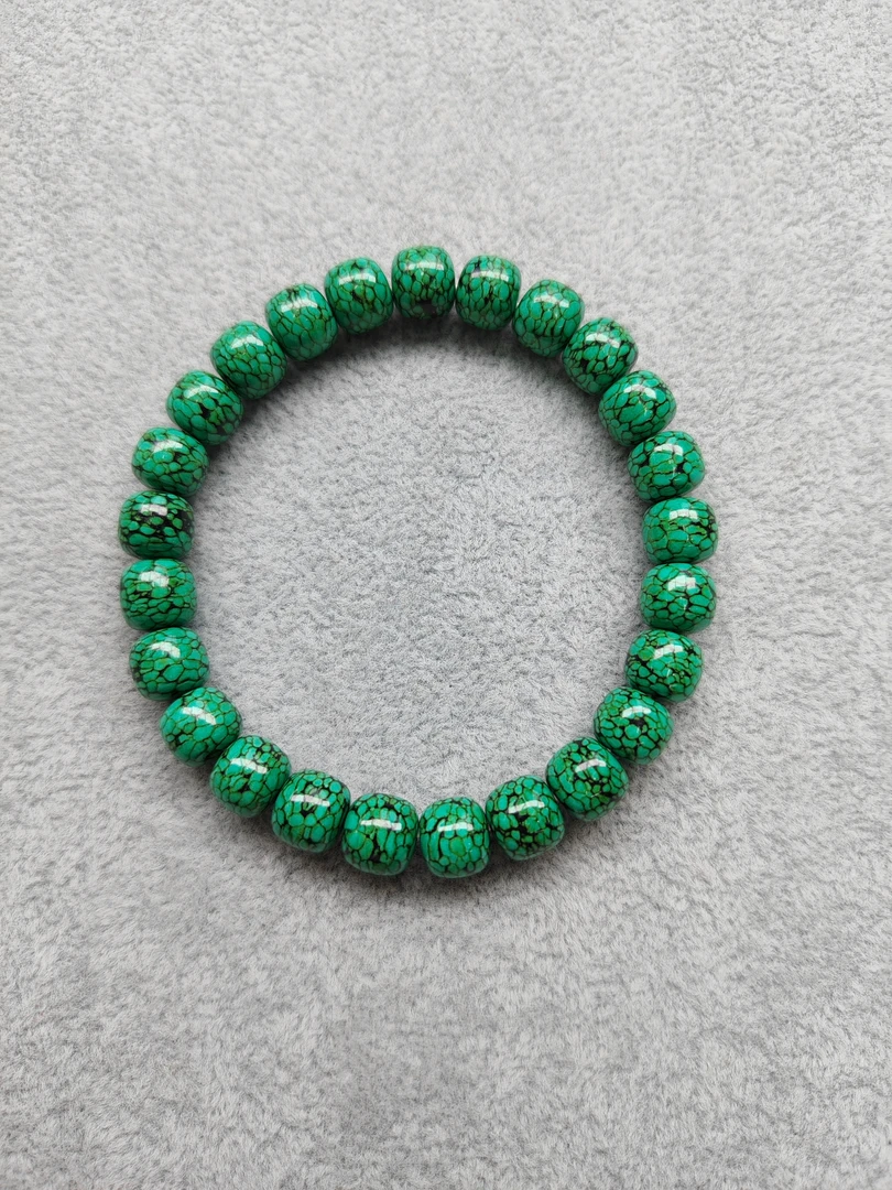 菜籽绿网花老型珠手链8mm(多样性发货)