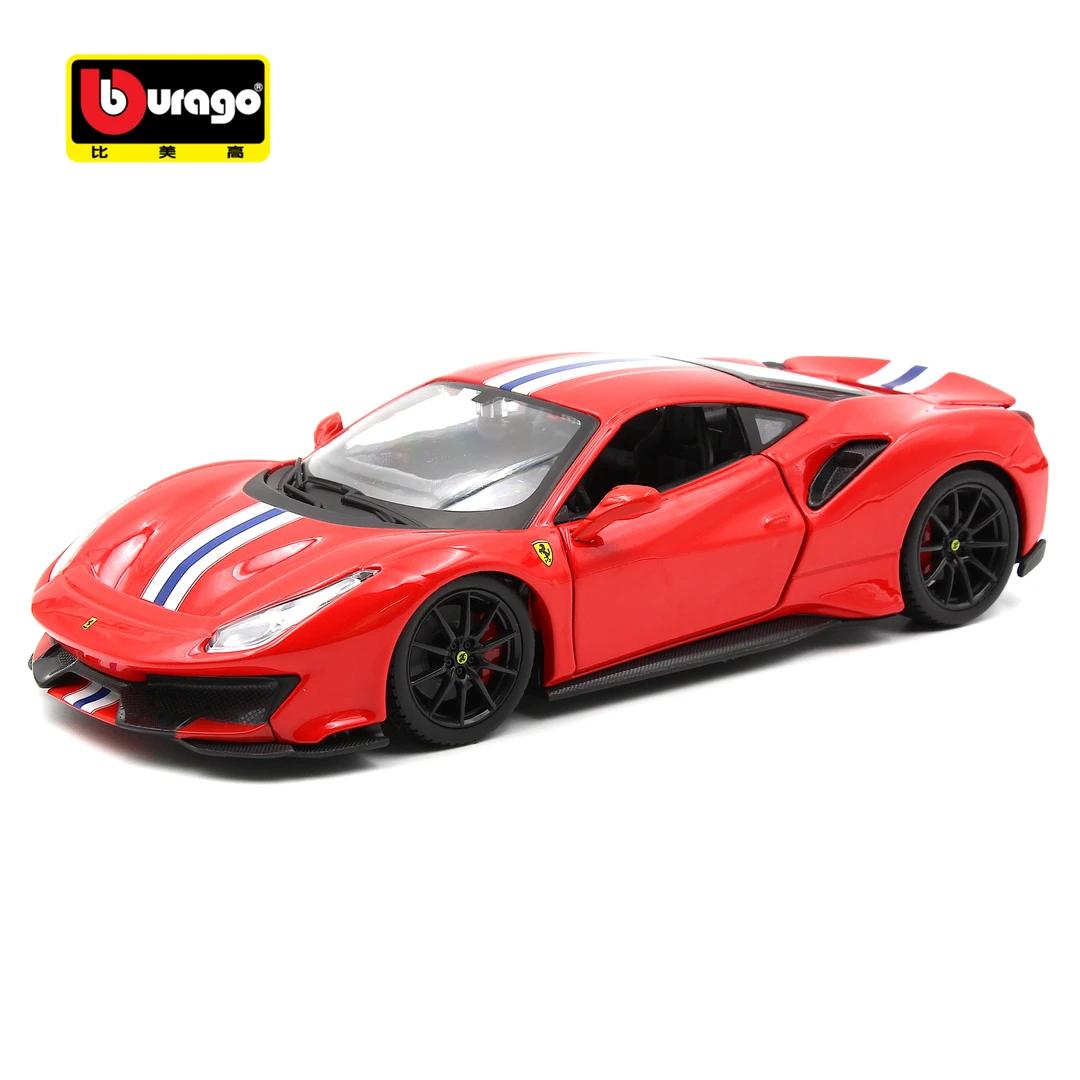 burago/比美高1:24 法拉利 488PISTA 仿真合金车模 精致摆件礼物