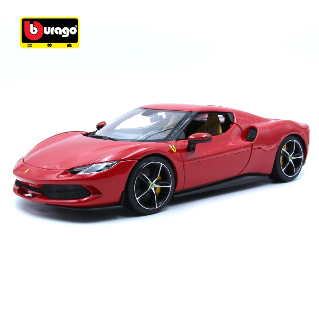 burago/比美高1:18 法拉利 296GTB纯红 仿真合金车模精致摆件礼物