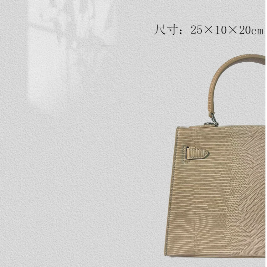 原创高定 真皮女包 烟灰色 蜥蜴纹 手提女包 2597-2303