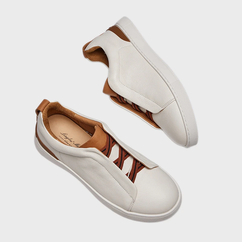 明星同款一脚蹬男鞋圆头真皮板鞋英伦商务男鞋时尚潮流休闲运动鞋