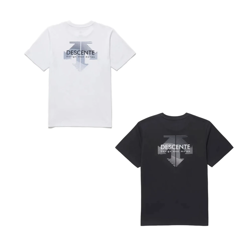 DESCENTE/迪桑特背后镭射标运动休闲短袖男女同款印花SP323UTS73
