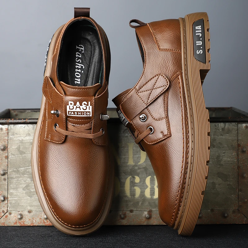 奥维格姿2024秋季新款雅丹风低帮靴软皮软底透气防滑硬汉休闲皮鞋