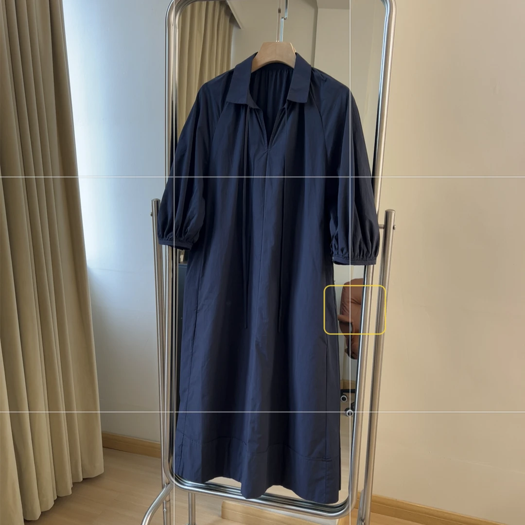 V领系带宽松廓型连衣裙 夏