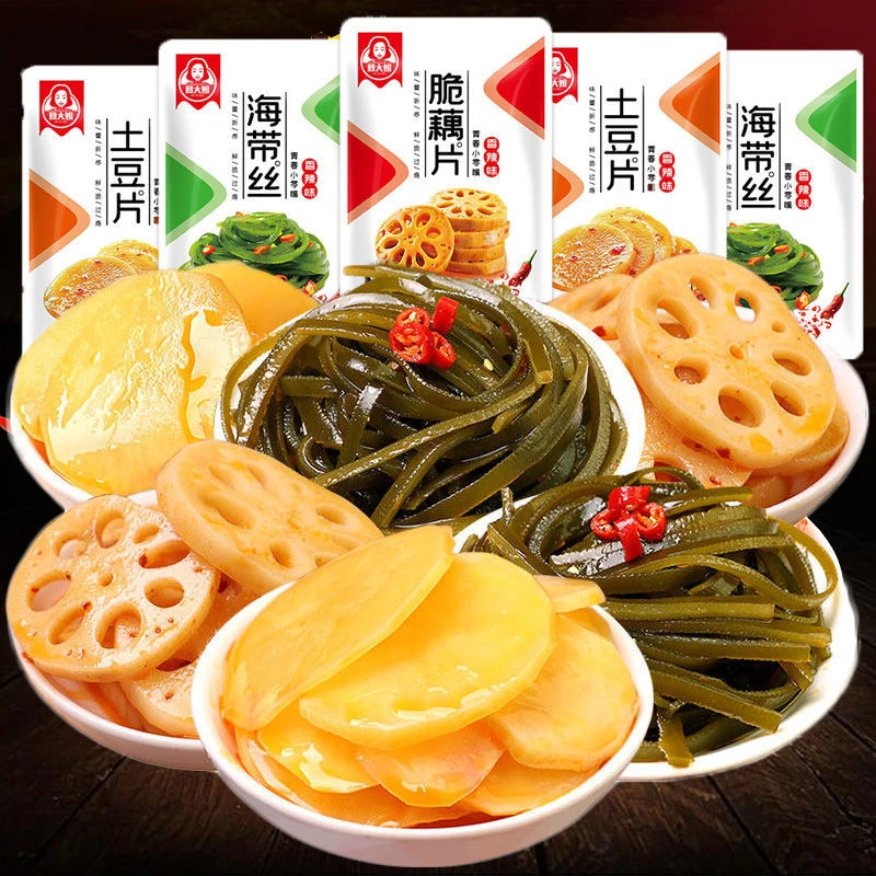 香辣藕片海带丝土豆片零食麻辣土豆片爽口小吃零食下饭菜素菜蔬菜