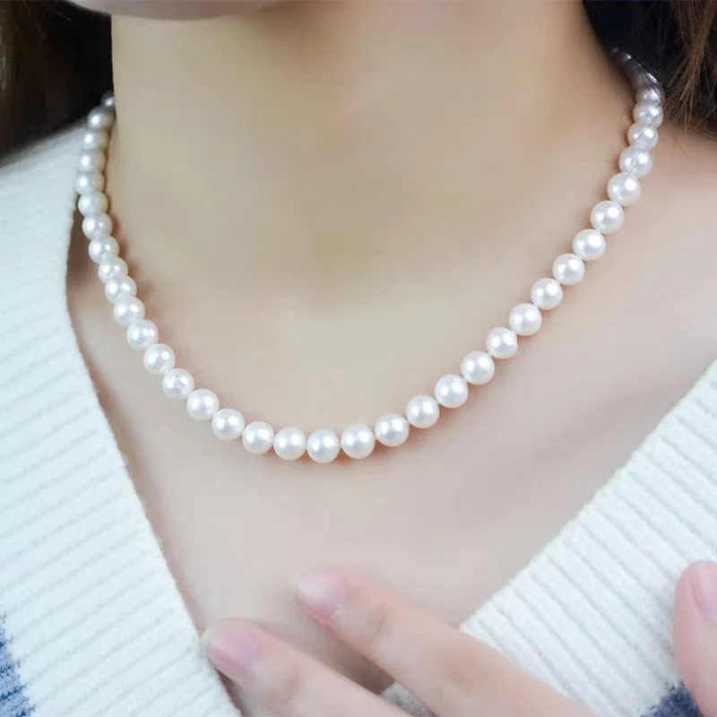 6.5-7.3mm现货  淡水珍珠项链 平替 海水AK 可办理吉尔德五星大证