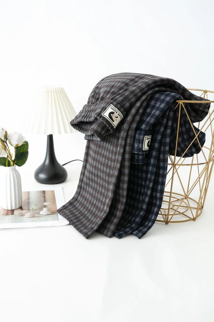 2025冬款格子裤显瘦女时尚百搭千鸟格高腰大码宽松厚款小直筒休闲