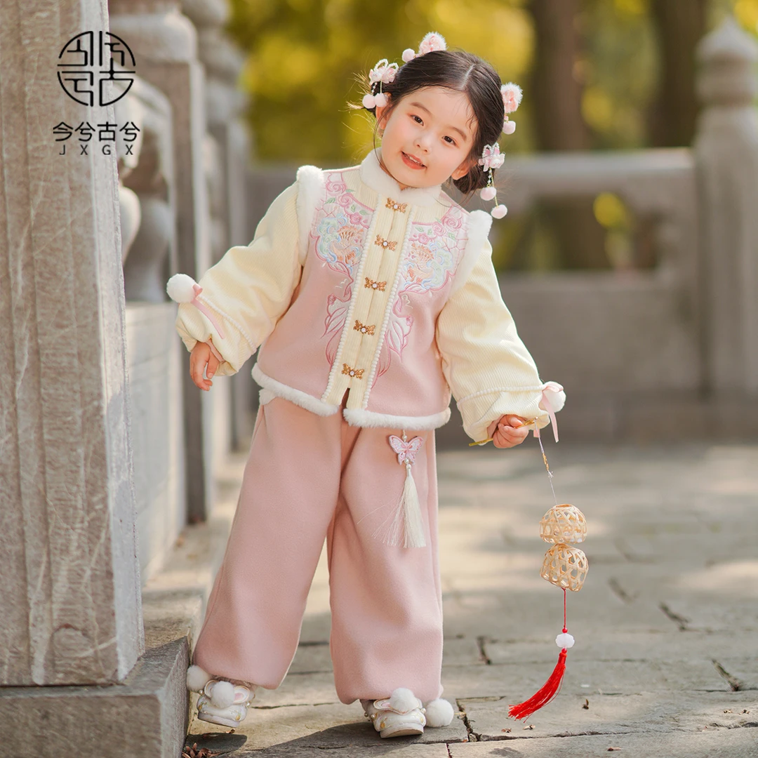 【沁恬】今兮古兮女童冬季汉服儿童国风加厚新中式可爱秋冬女孩唐装