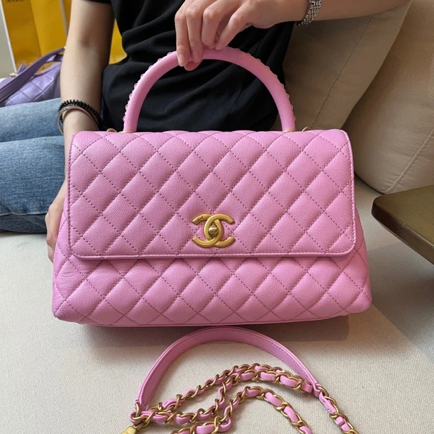 95新 Chanel/香奈儿 杭州包展/中号coco憨豆包/成色直播间为准