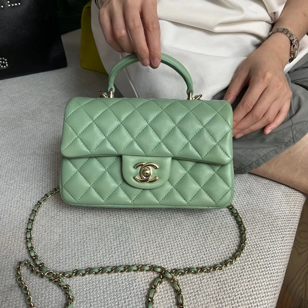 95新 Chanel/香奈儿 苏州包展/手柄大mini包/成色直播间为准