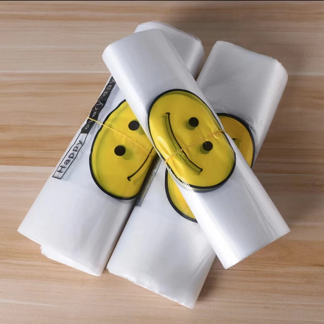 笑脸塑料袋食品打包加厚外卖包装背心手提袋网红居家实用小物件