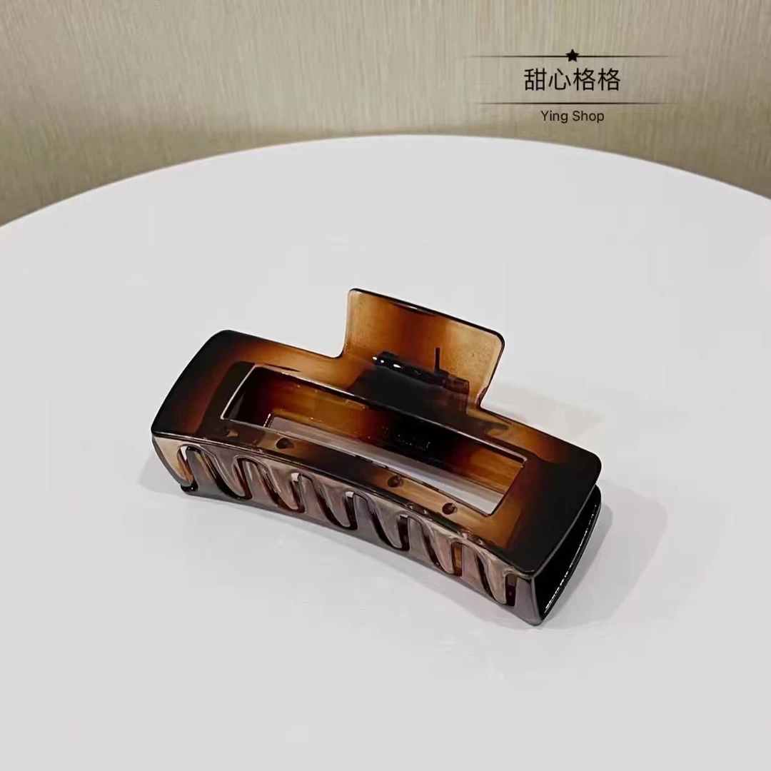 韩国ins欧阳娜娜大号米白玳瑁透明色发抓后脑勺随性抓夹6602