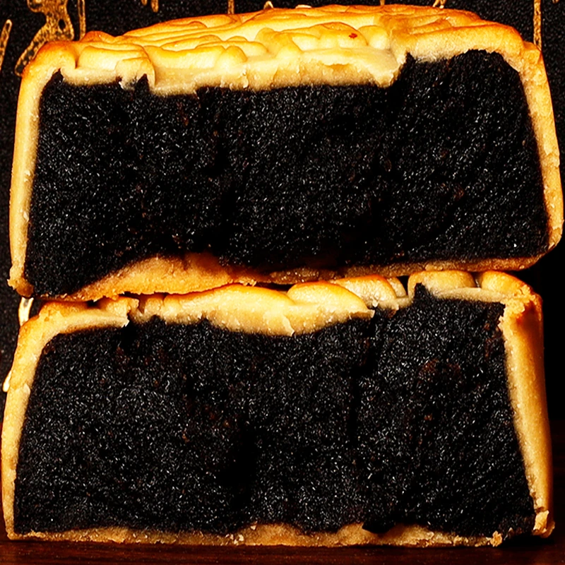 黑豆沙馅月饼广东传统老式散装中秋广式香甜软糯入口绵密独立包装