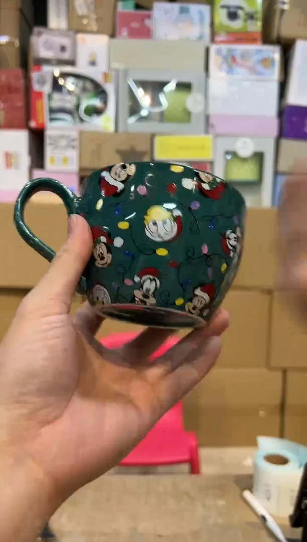 【闪购商品】杯圣诞绿色米奇咖啡杯