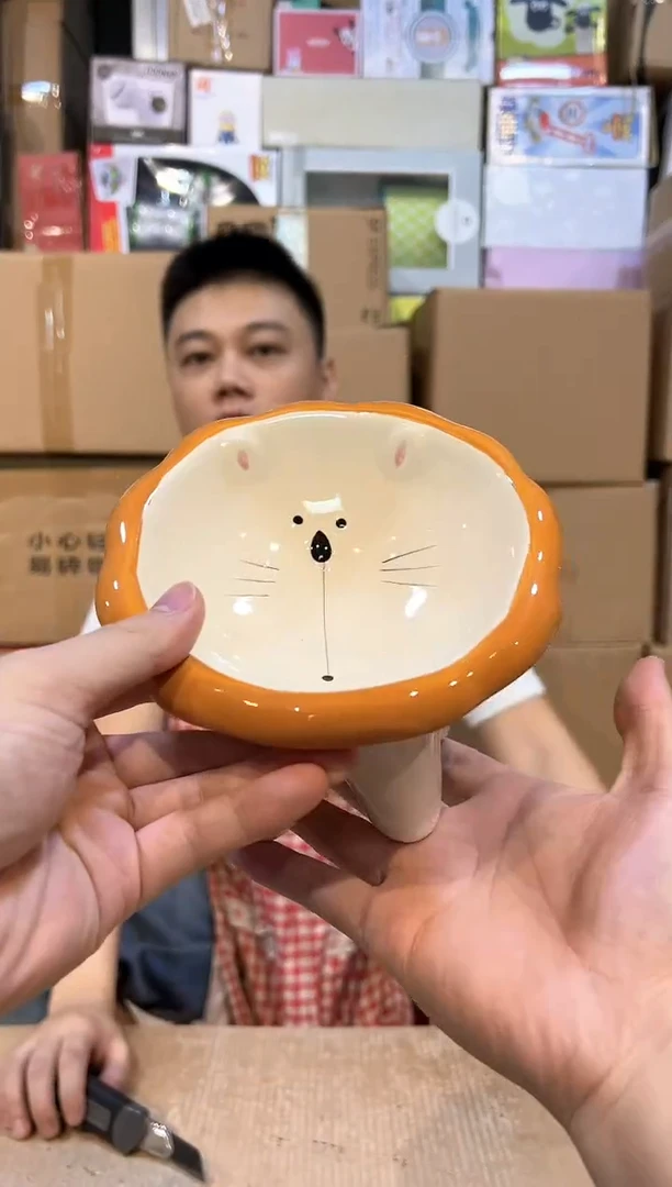 【闪购商品】杯陶瓷碗狮子猫碗
