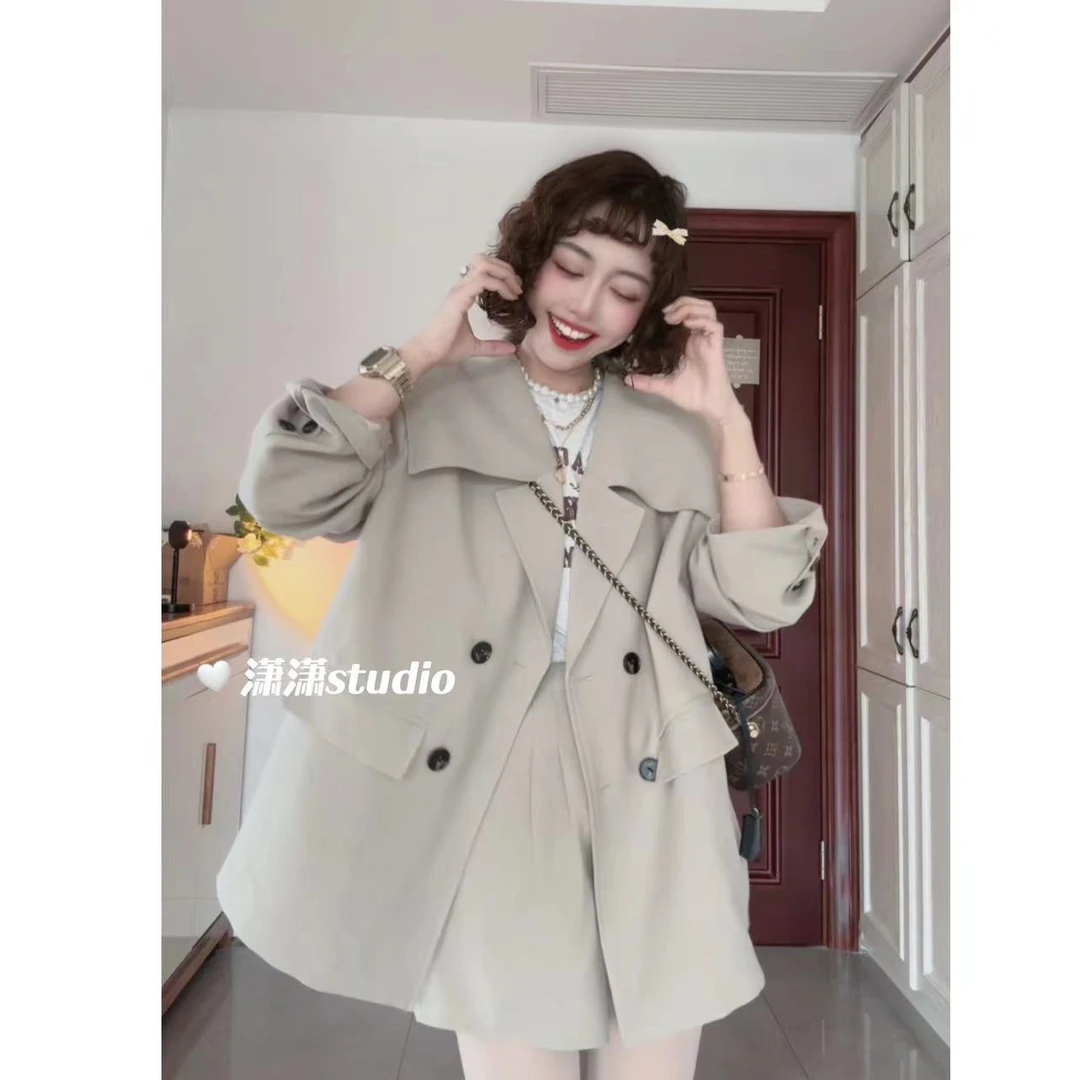 【爱丁堡学院套装】潇潇自制大翻领学院风西服➕短裤套装XS2013