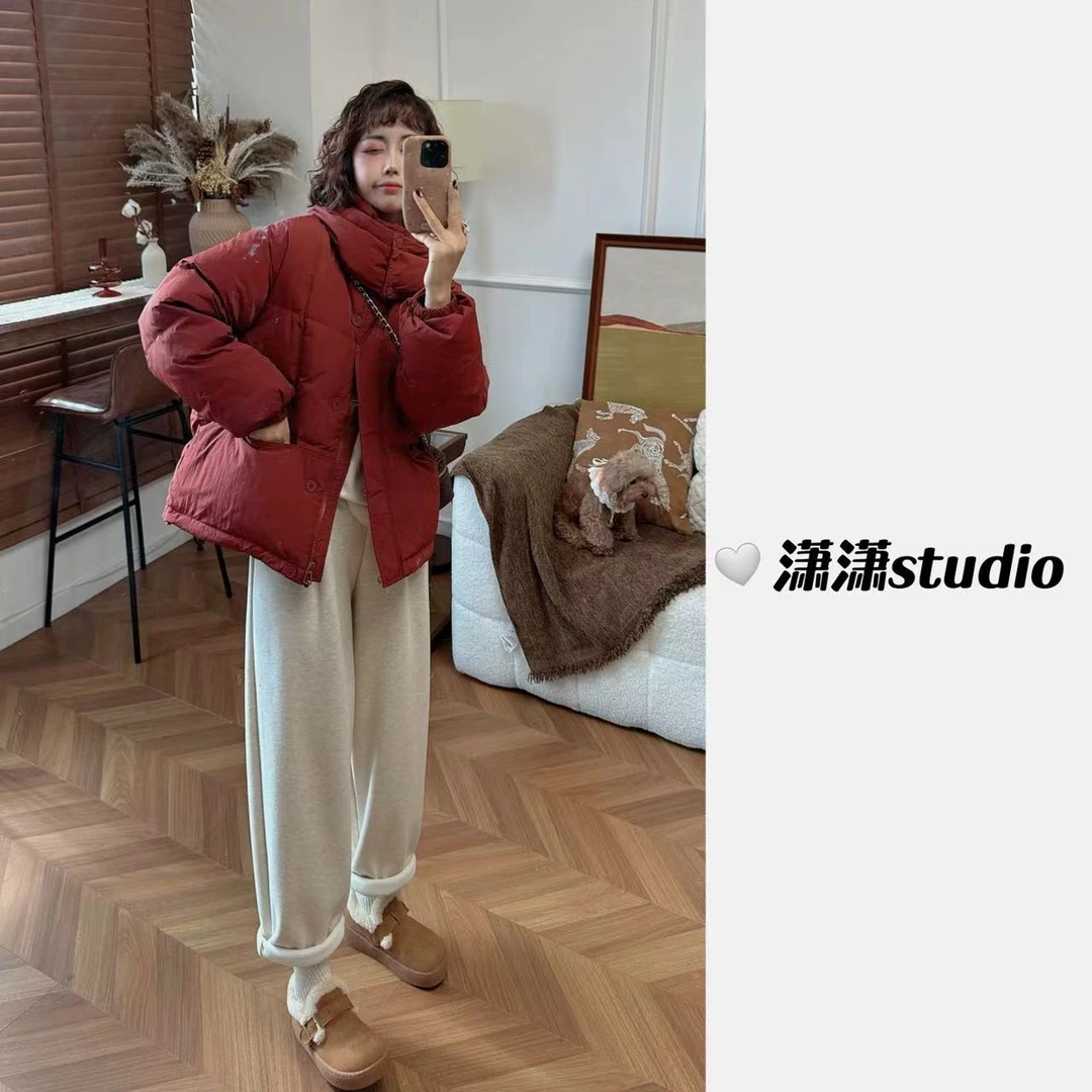 【小时代羽绒服】潇潇一排扣设计连帽款百搭韩系显瘦羽绒服JH0010