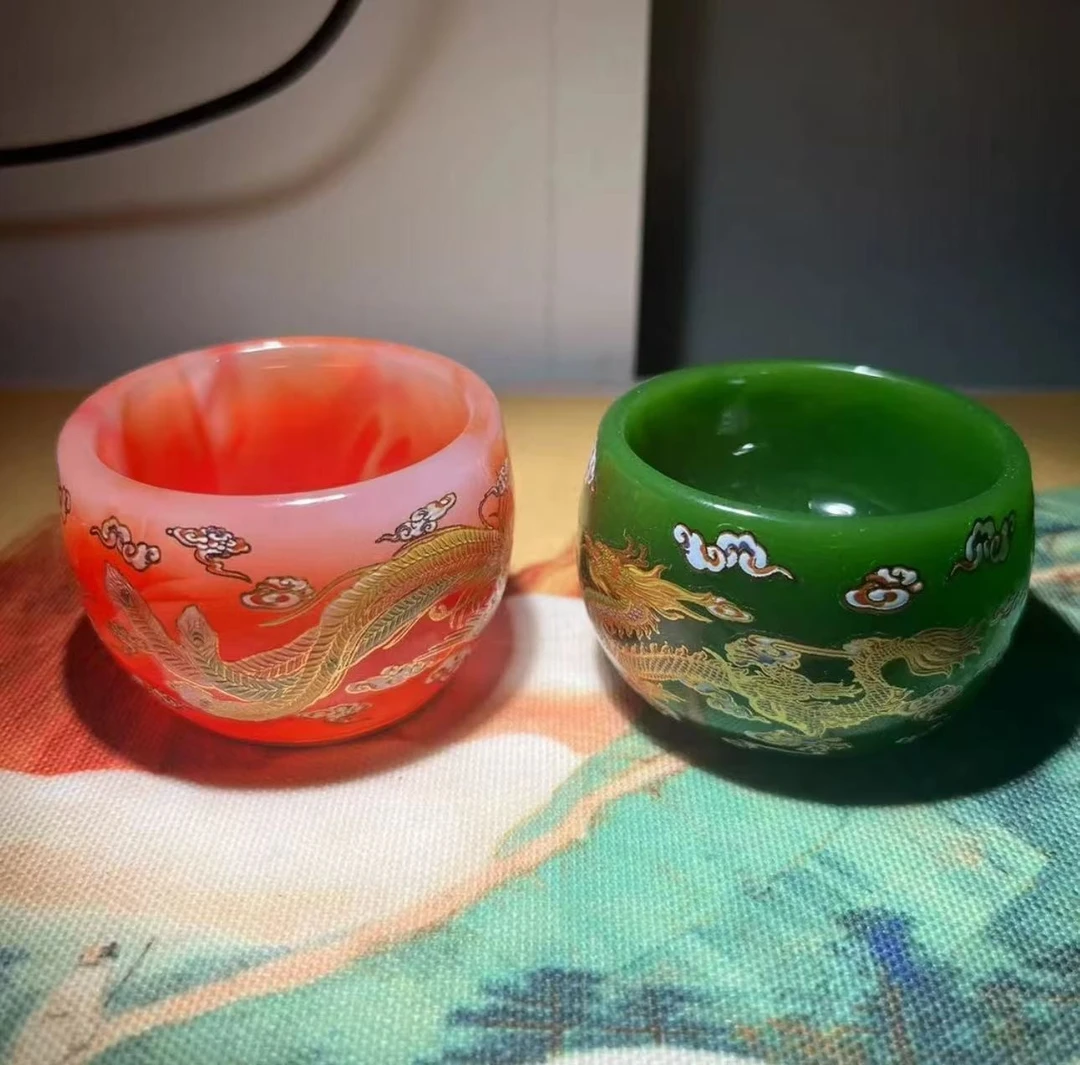 【闪购商品】高端茶器 绿龙凤+红龙凤对杯　主人杯