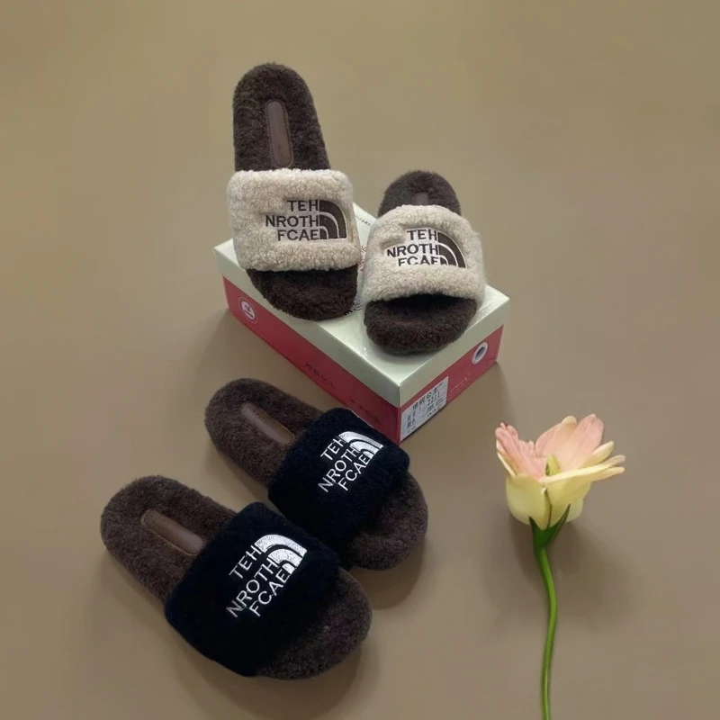 时尚韩版羊羔毛秋冬季新款保暖毛拖外穿简约百搭日常穿搭棉拖鞋女