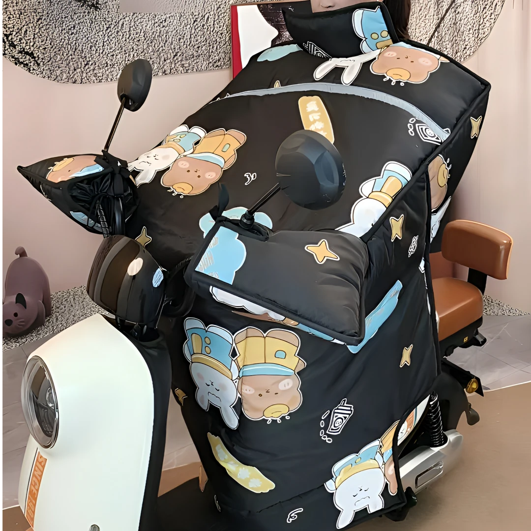 电动车挡风被冬季加大加绒加厚护肩电瓶摩托车防风防水保暖防寒罩