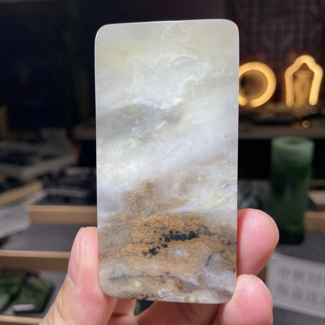 【玉虫】国画观赏石大师精心设计国风意境天成原石山水居家办公挂件