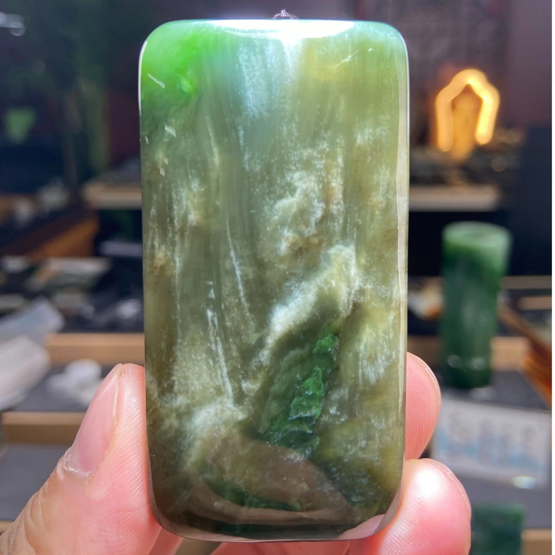 【玉虫】天然玉石“达摩面壁”吊坠大师国风意境观赏石奇石挂件手工