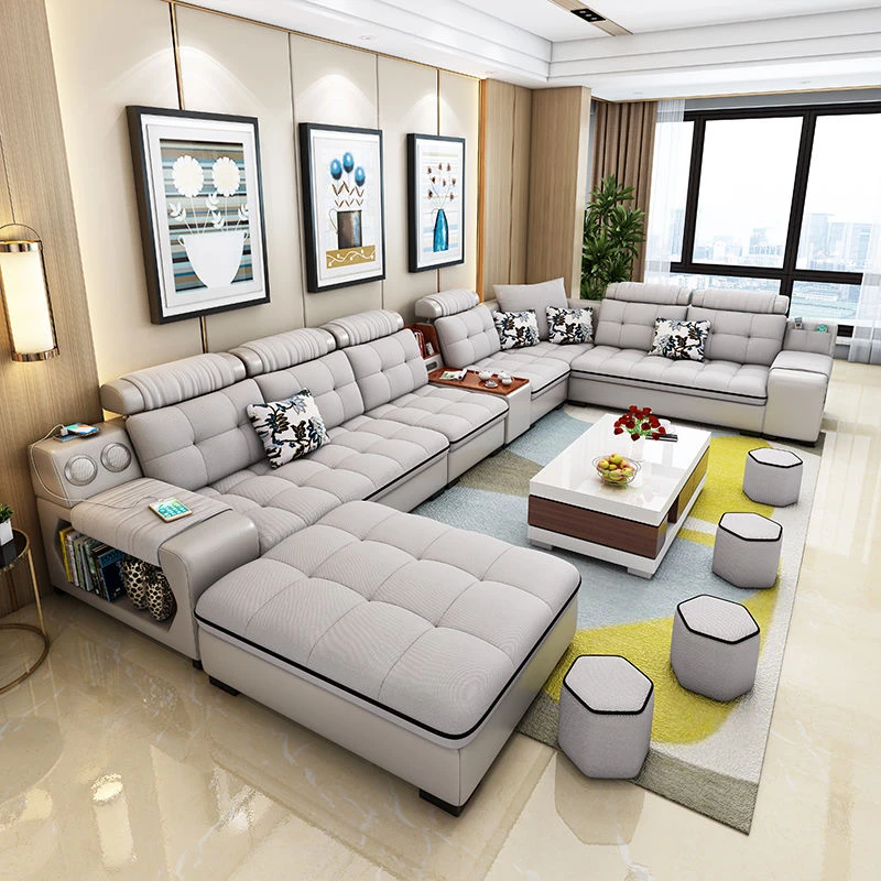 三防免洗白色科技布现代简约布艺沙发客厅可拆家用洗经济型沙发