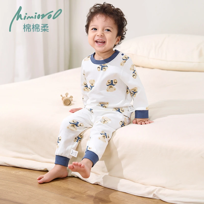 宝宝秋衣套装儿童睡衣春秋纯棉a类长袖内衣秋冬男童女家居服2025