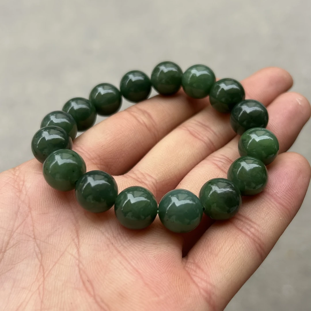 【潜珑】TY-150-022和田玉碧玉老料手串卡12mm