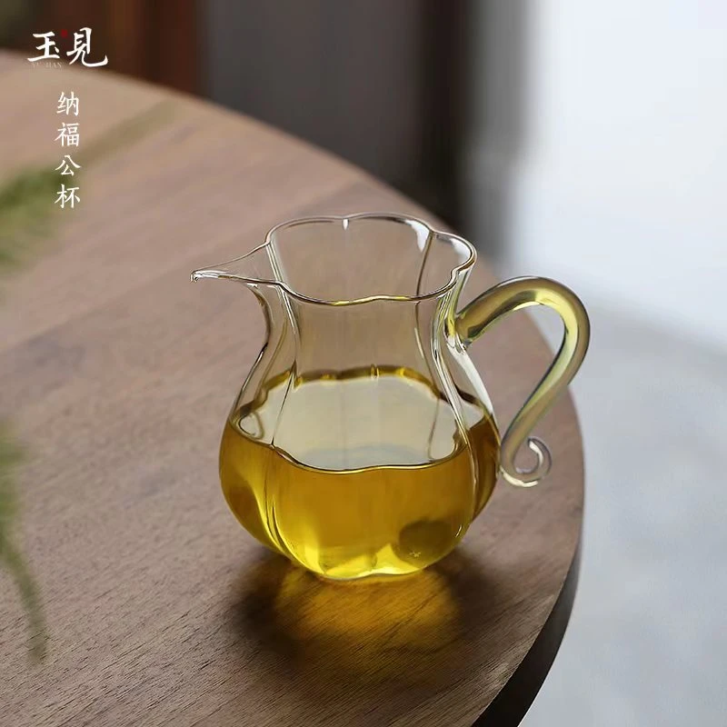 玉见·晓花纳福公道杯熏银