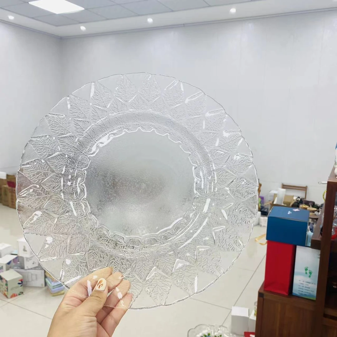 简约树叶大果盘平盘34*2.5cm