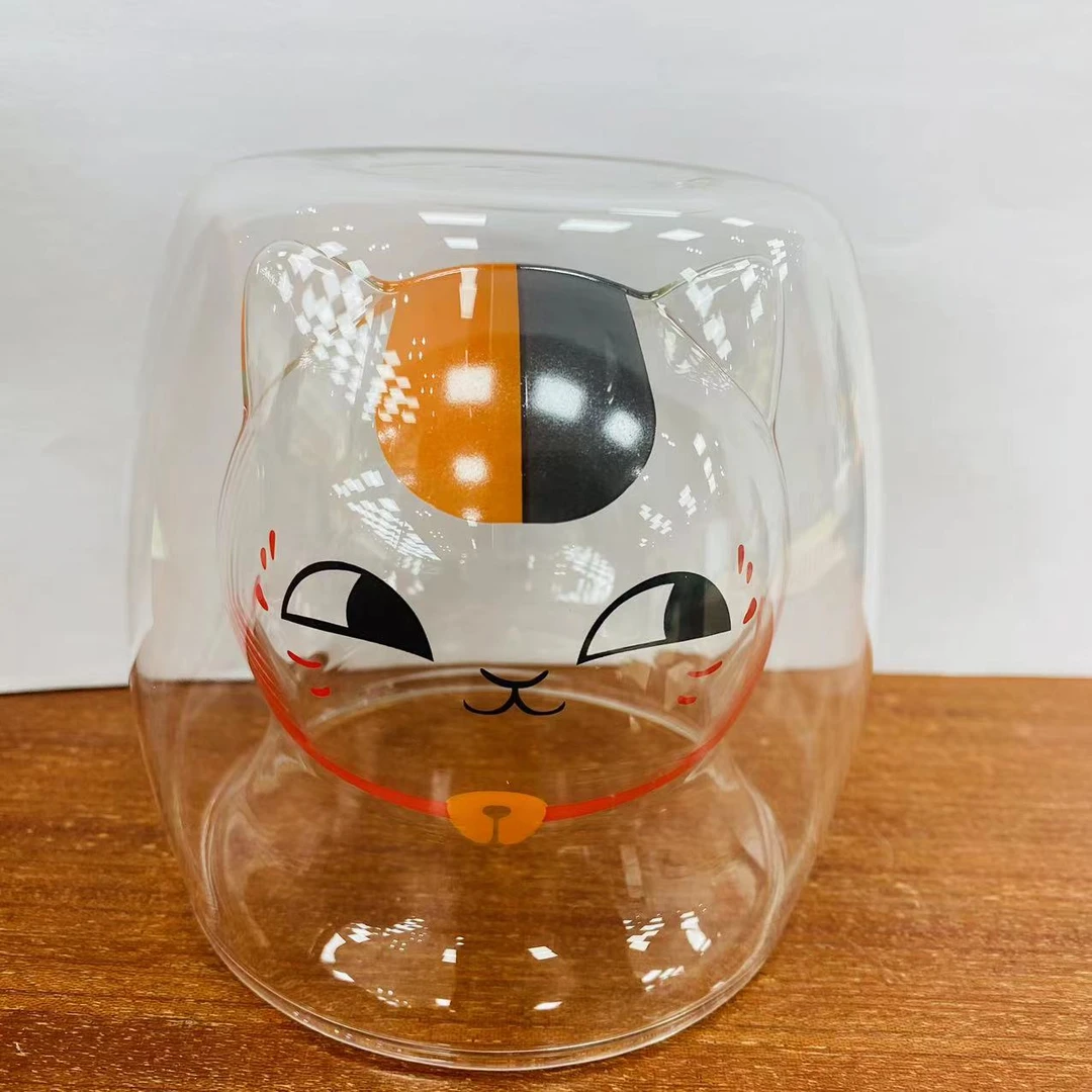 猫咪老师双层果汁杯牛奶杯水杯单只