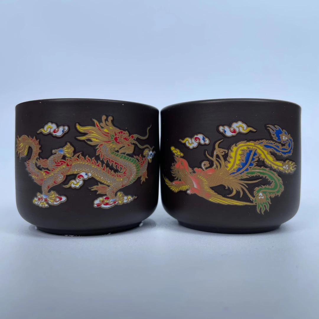 龙凤直筒变色杯子80cc一对