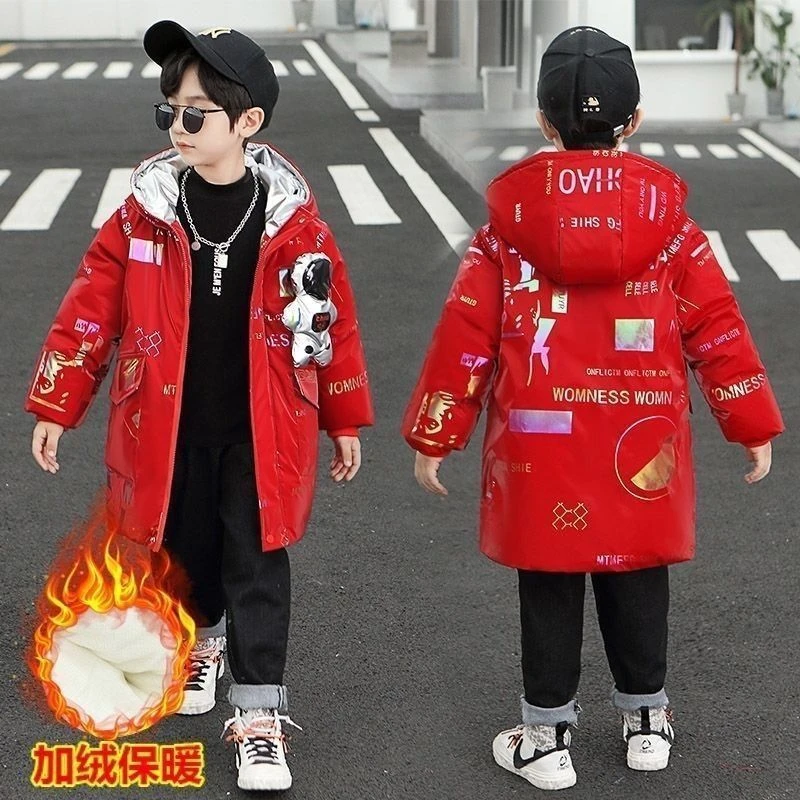 品牌断码品牌断码男童亮面免洗羽绒羽绒服新款冬季儿童中长款棉袄
