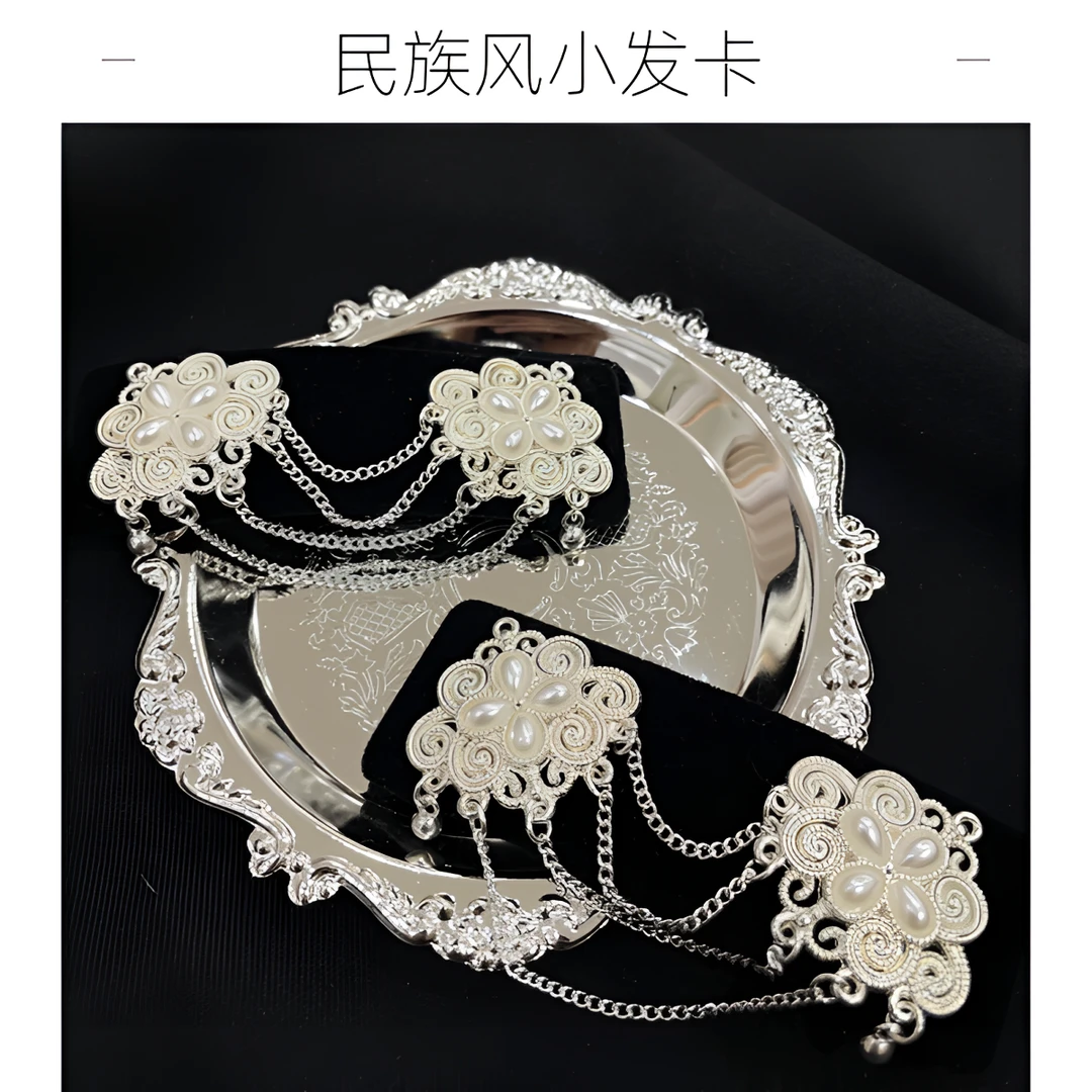 zakhia 双花对卡民族风发卡新款日常休闲时尚