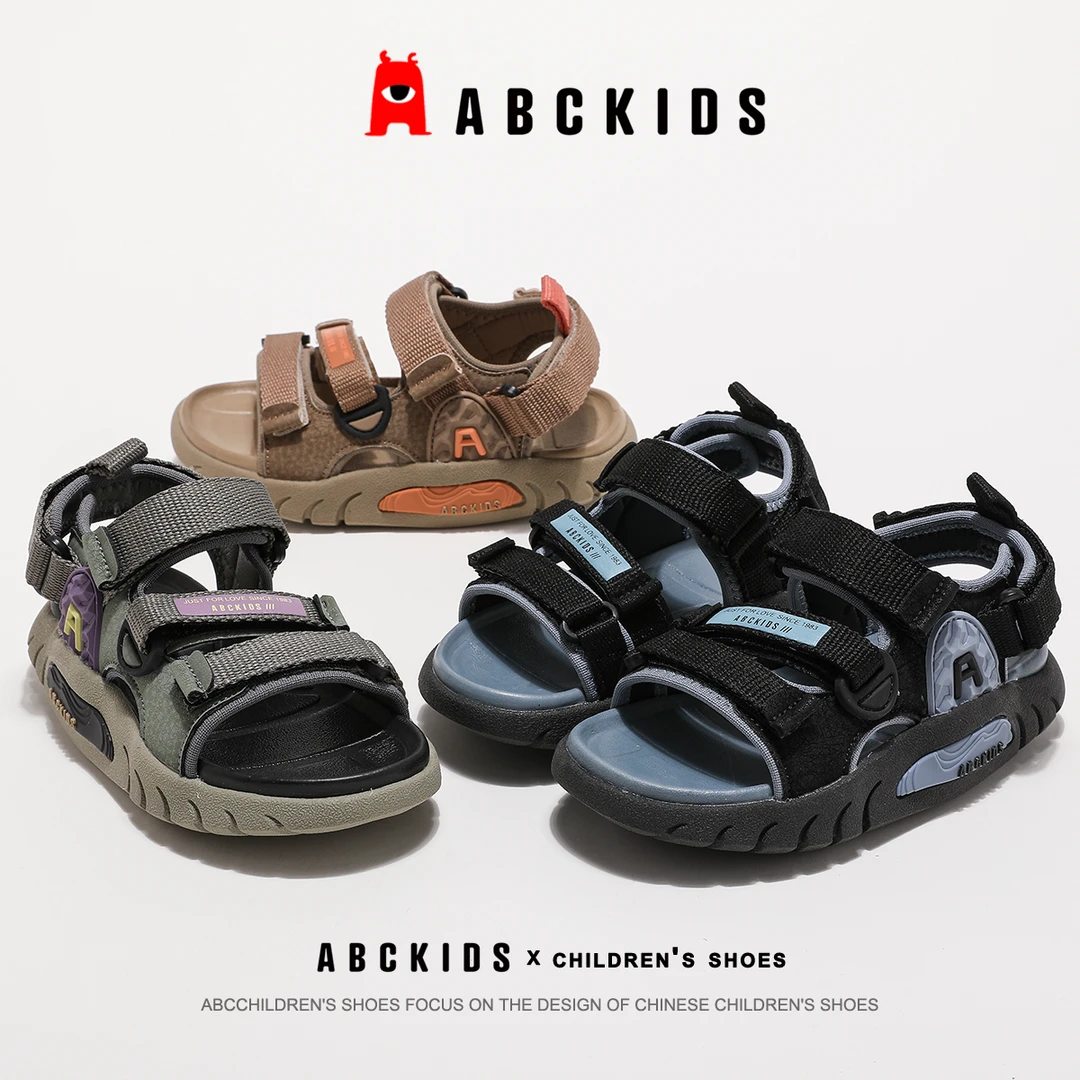 ABCkids男童2024夏季新款儿童防滑休闲轻便凉鞋软底沙滩鞋时尚