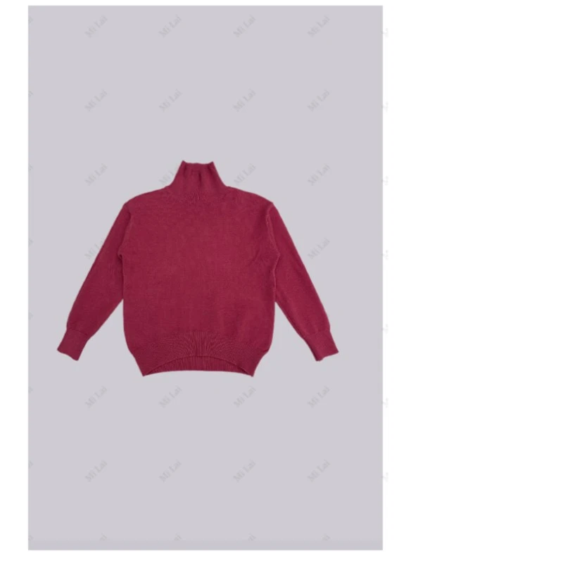 米莱jiaer/慵懒风立领针织打底衫时尚百搭厚款套头毛衣