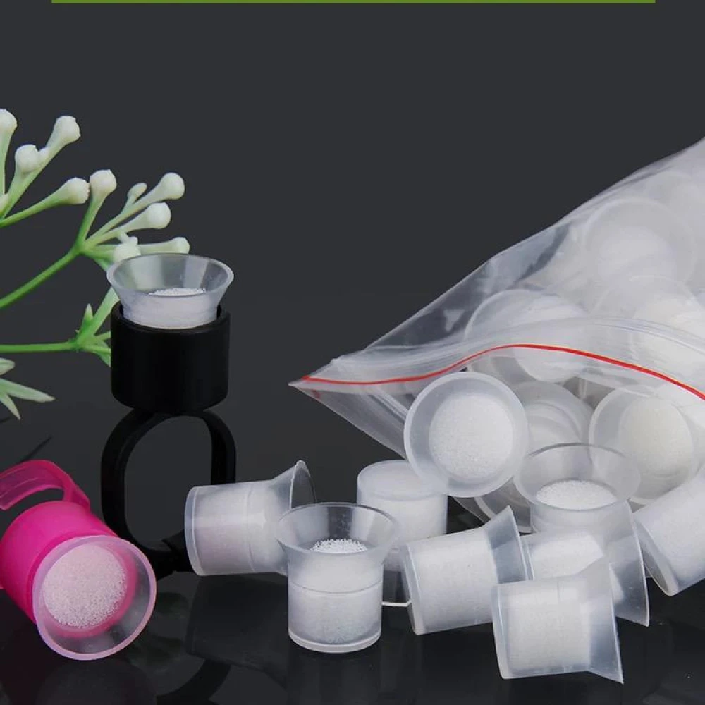 海绵戒指杯戒指托海棉杯漂唇眉眼纹绣工具一次性色料杯纹绣戒指杯