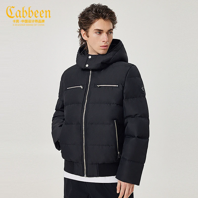卡宾男装连帽羽绒服秋冬款保暖外套休闲时尚