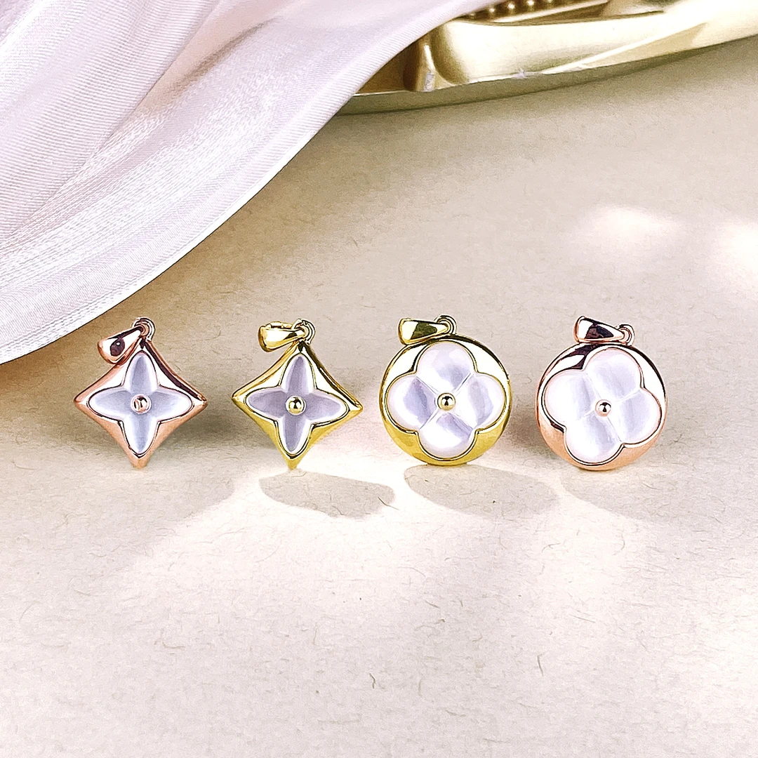 18k金老花吊坠镶嵌贝母时尚气质爆款精致吊坠 多样性发其一