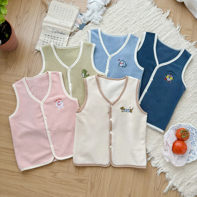 【主播推荐】儿童双面奥粒绒马甲男女宝加绒背心 MJ24500