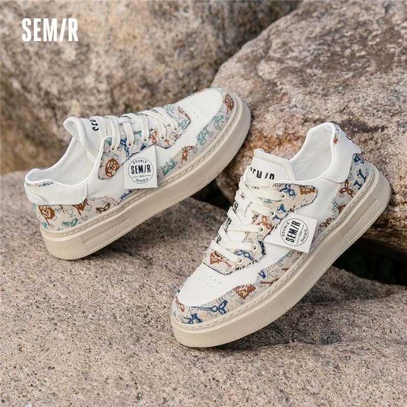 Semir厚底增高小白鞋男鞋2025春季新款潮流百搭韩版休闲运动板鞋