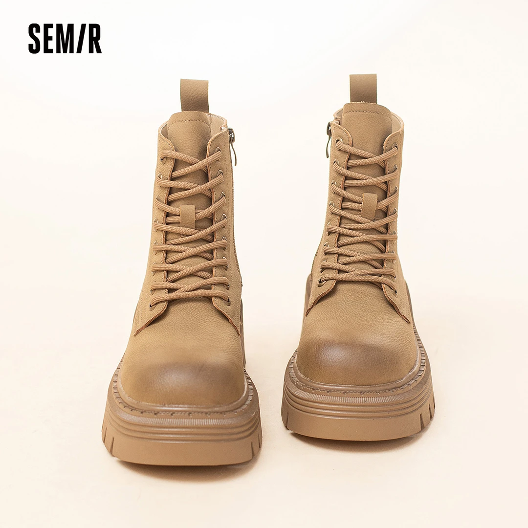 SEMIR/女鞋马丁靴女款复古厚底马丁靴潮流秋冬英伦风高帮靴子女鞋