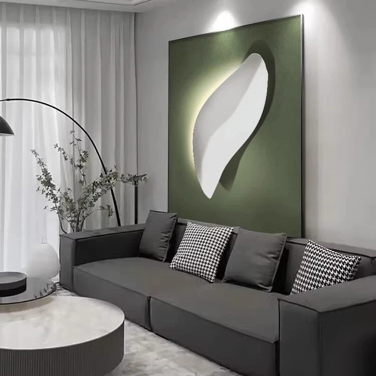 意式极简客厅装饰画高档立体感沙发背景墙落地画几何抽象挂画