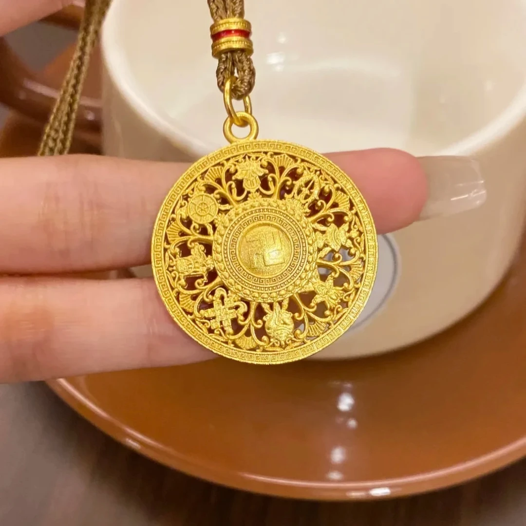 合金吊坠  D583黄色精美八宝罗盘吊坠时尚【雯雯专享】HEJD583