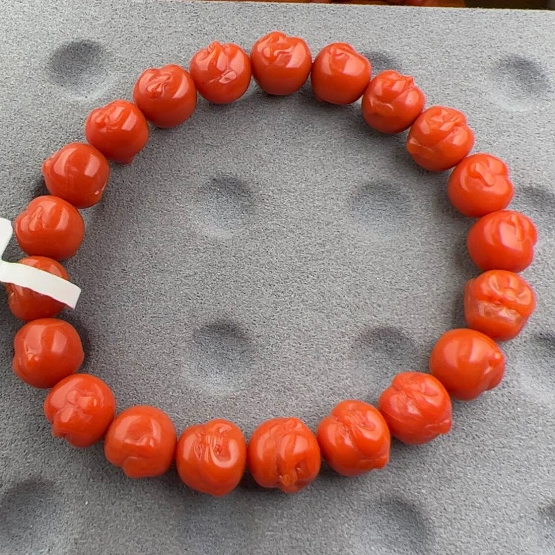 南红玛瑙满肉佛头手串10+未镶嵌